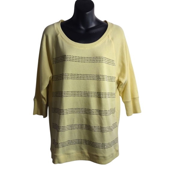 Victoria Secret Supermodel Essentials Women Crew Neck Sweatshirt Yellow Studs SP - Picture 1 of 7